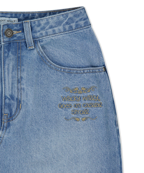 Women's long denim skirt blue