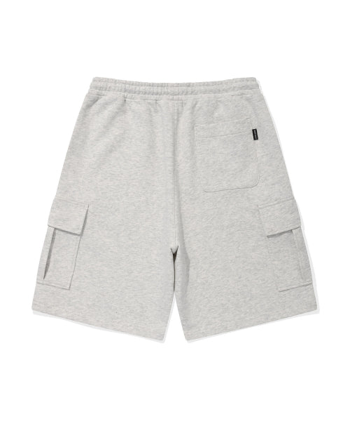 cargo sweat short pants light gray