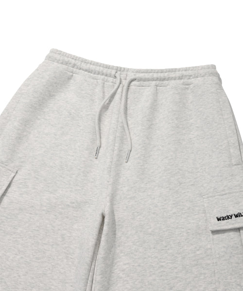 cargo sweat short pants light gray