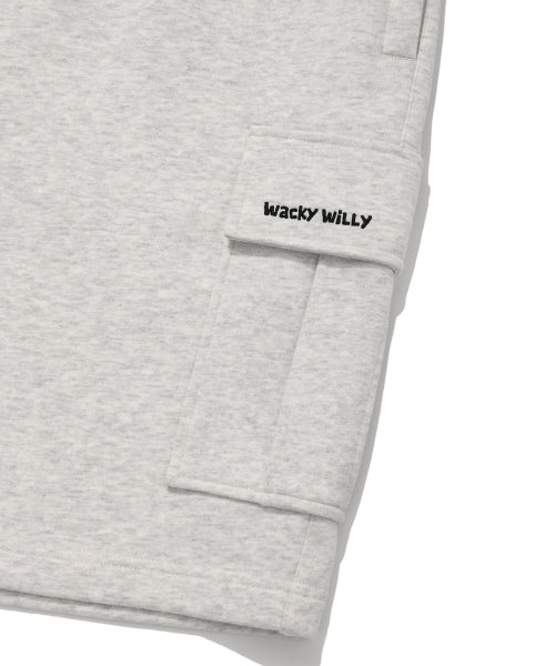 cargo sweat short pants light gray