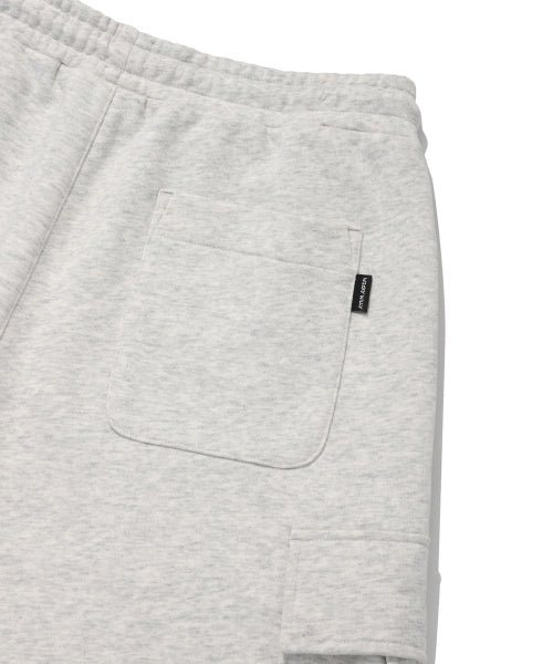 cargo sweat short pants light gray