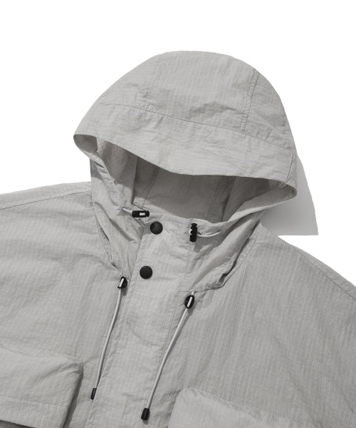 Utility Pocket Hooded Jumper Light Gray