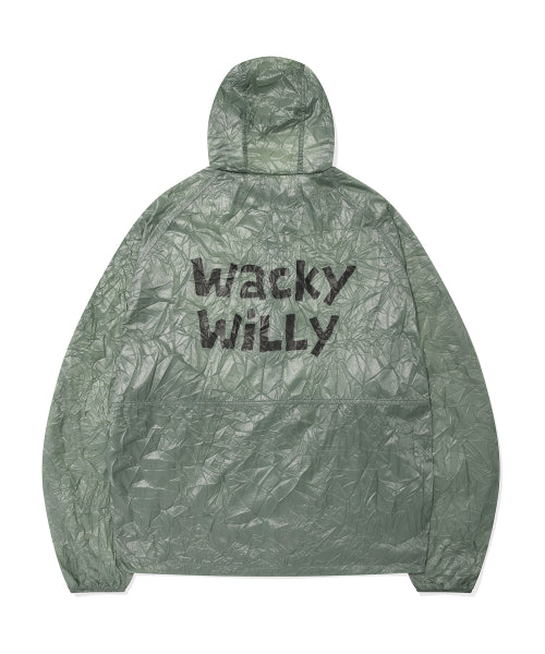 Light lettering windbreaker khaki