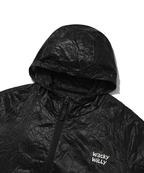 Light lettering windbreaker black
