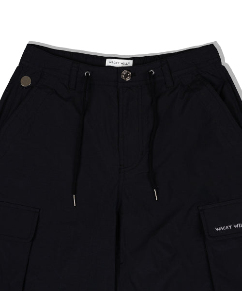 Women's Nylon Parasuit Pants Black