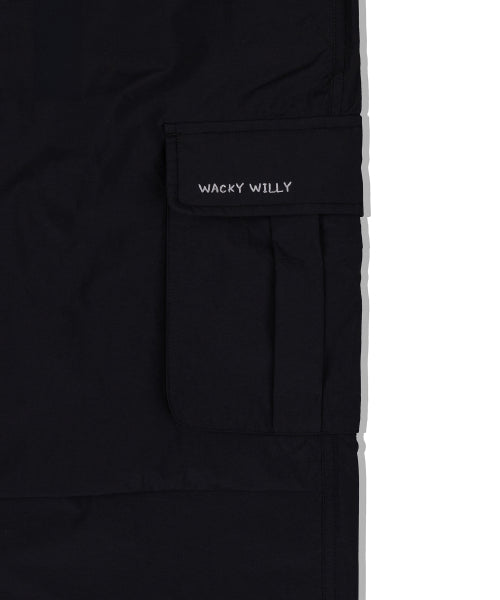 Women's Nylon Parasuit Pants Black