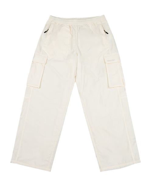 nylon cargo track pants cream