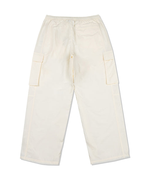 nylon cargo track pants cream