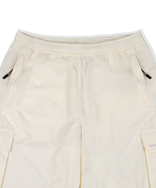 nylon cargo track pants cream