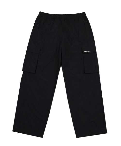 Nylon cargo track pants black