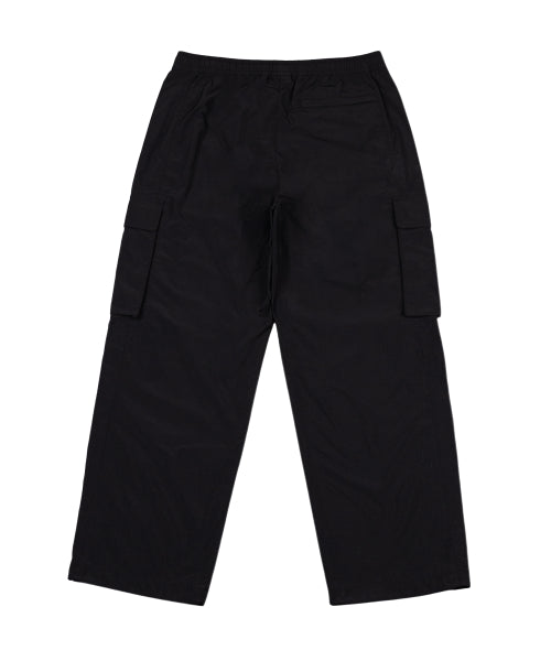 Nylon cargo track pants black