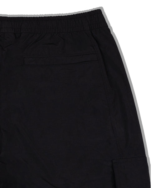 Nylon cargo track pants black