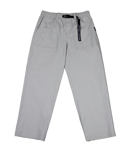 Webbing Belt Puttig Cotton Pants Light Gray