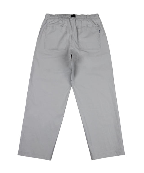 Webbing Belt Puttig Cotton Pants Light Gray