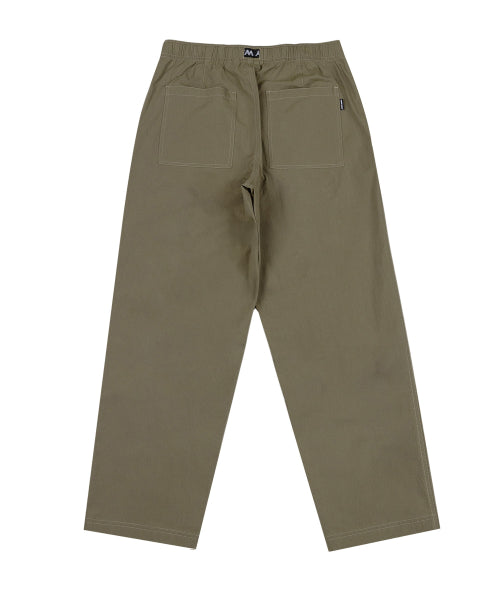 Webbing Belt Puttig Cotton Pants Khaki