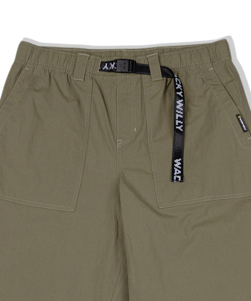 Webbing Belt Puttig Cotton Pants Khaki