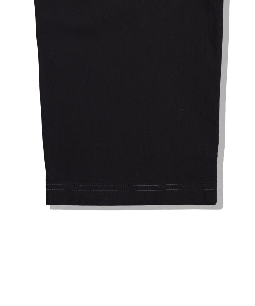 Webbing Belt Puttig Cotton Pants Black