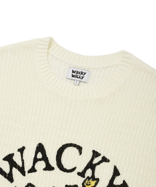 One point short sleeve pullover knitwear ivory