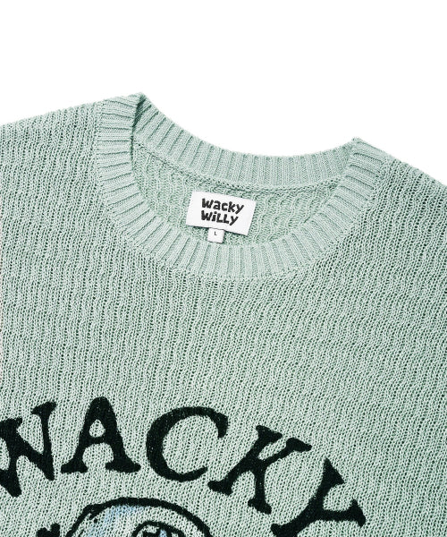 One point short sleeve pullover knit green