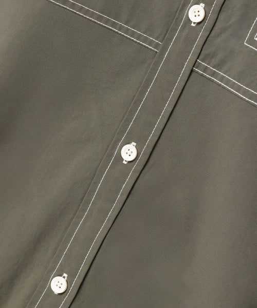 Nylon Lipstop Oversized Fit Shirt Khaki