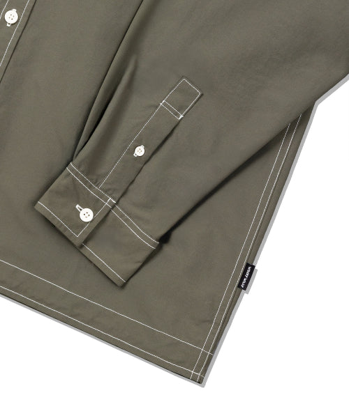 Nylon Lipstop Oversized Fit Shirt Khaki