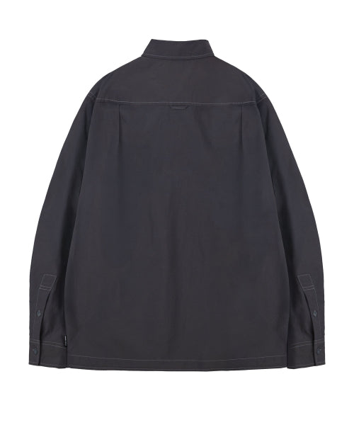 Nylon Lipstop Oversized Fit Shirt Charcoal