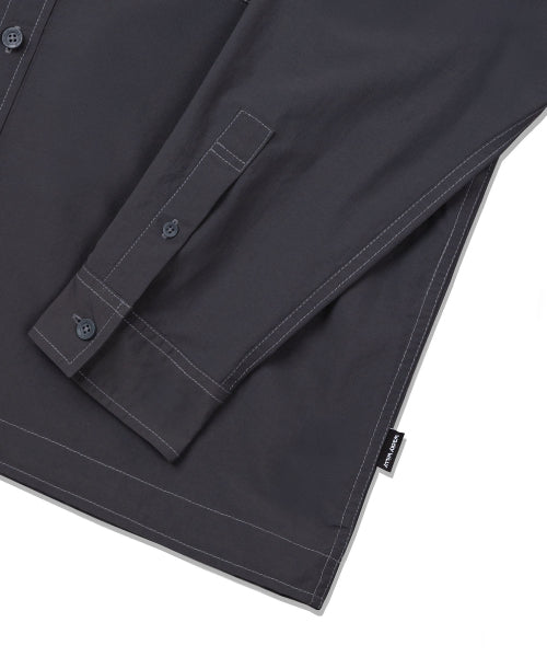 Nylon Lipstop Oversized Fit Shirt Charcoal