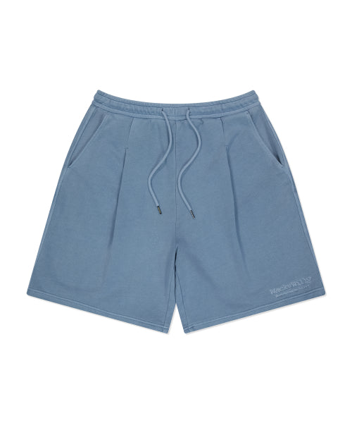 Pigment Washing Sweat Shorts Blue