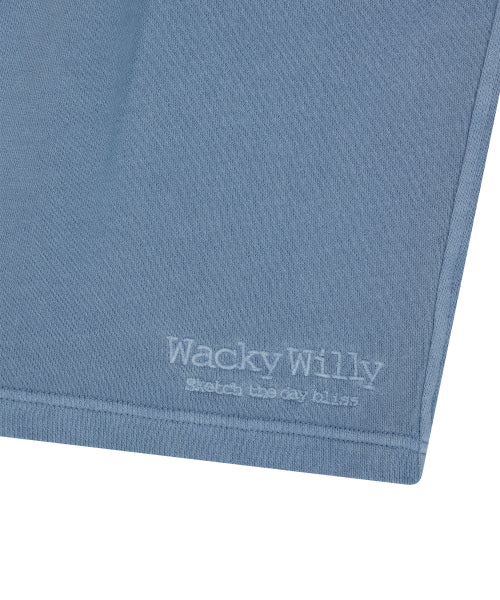 Pigment Washing Sweat Shorts Blue