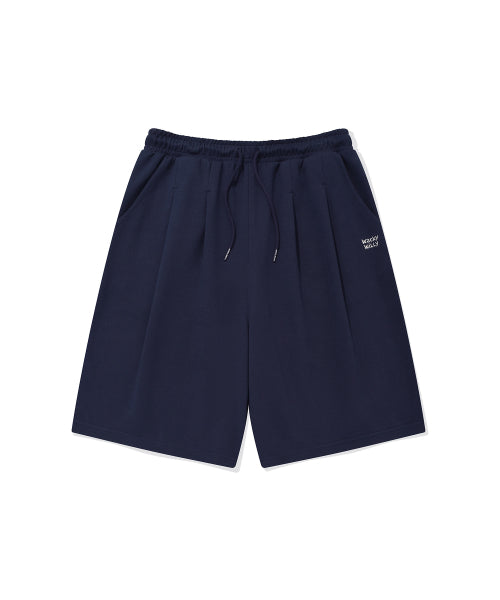 Two-tuck Bermuda Sweat Shorts Navy
