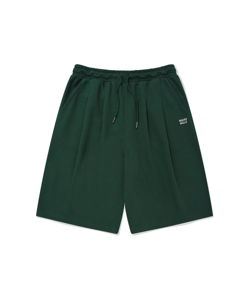 Two-tuck Bermuda Sweat Shorts Green