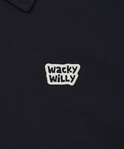 sweat collar short-sleeved T-shirt navy