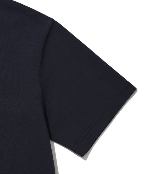 sweat collar short-sleeved T-shirt navy