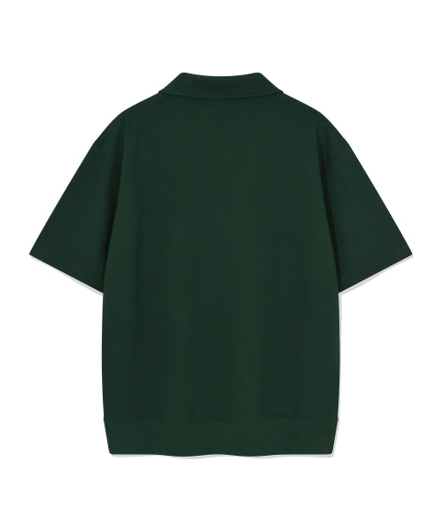 Sweat collar short-sleeved T-shirt green