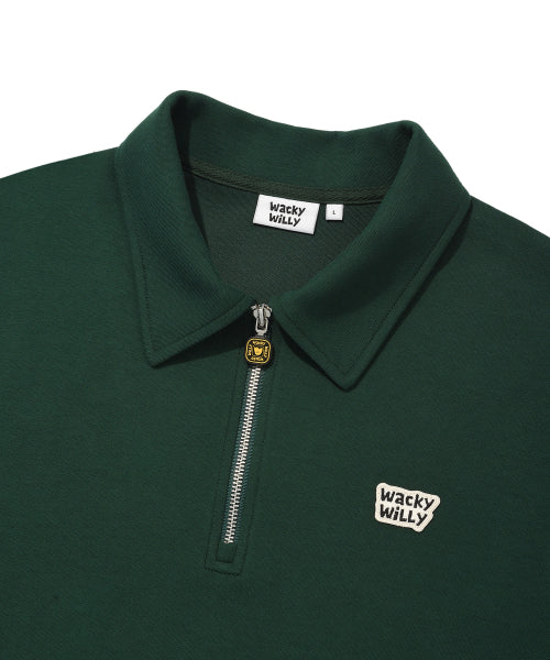 Sweat collar short-sleeved T-shirt green