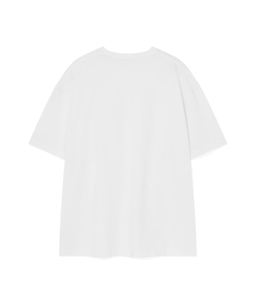 Small typo short-sleeved T-shirt white
