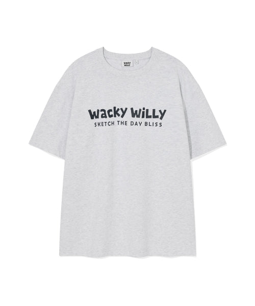 Big typo short-sleeved T-shirt light gray