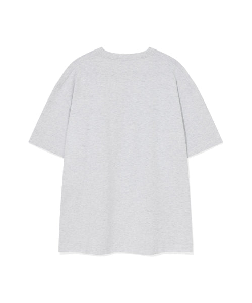 Big typo short-sleeved T-shirt light gray