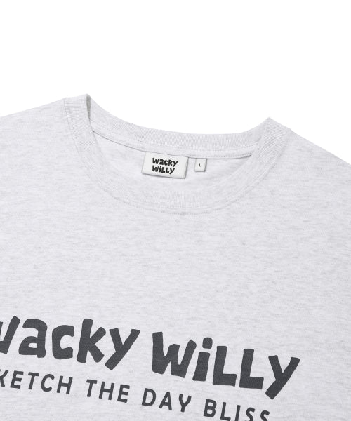 Big typo short-sleeved T-shirt light gray