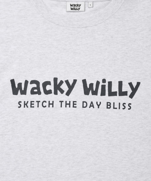Big typo short-sleeved T-shirt light gray
