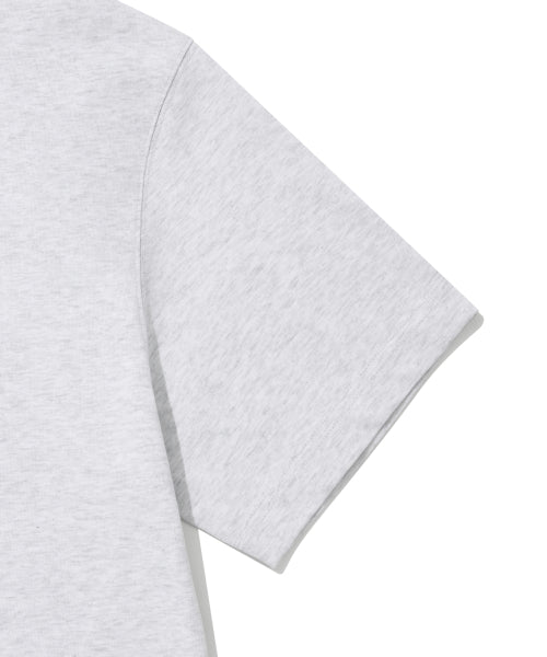 Big typo short-sleeved T-shirt light gray