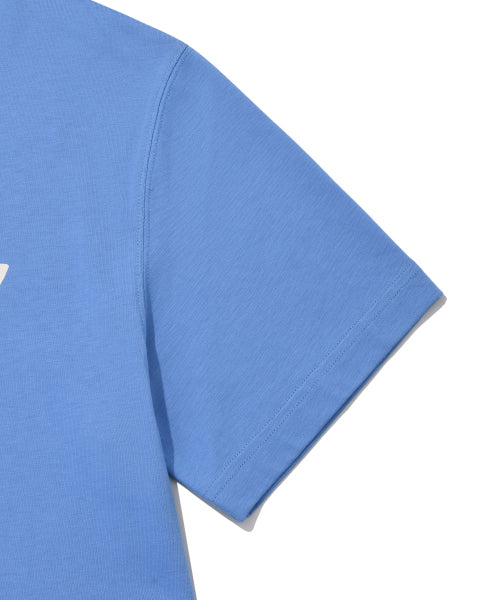 Big typo short-sleeved T-shirt blue