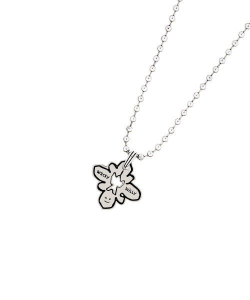 drawing necklace silver