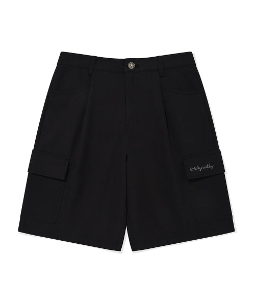 Women's cotton cargo shorts black