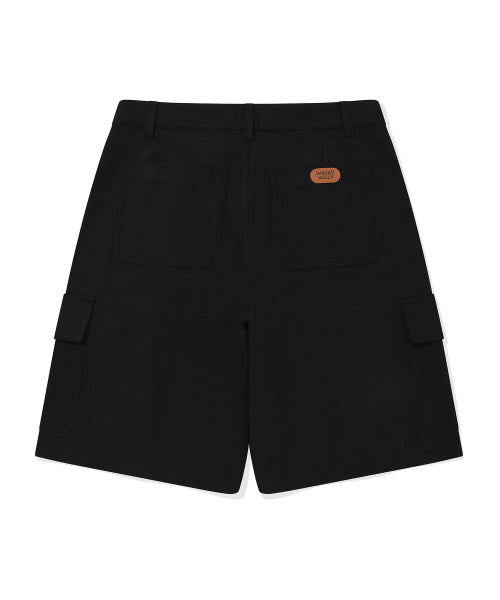 Women's cotton cargo shorts black