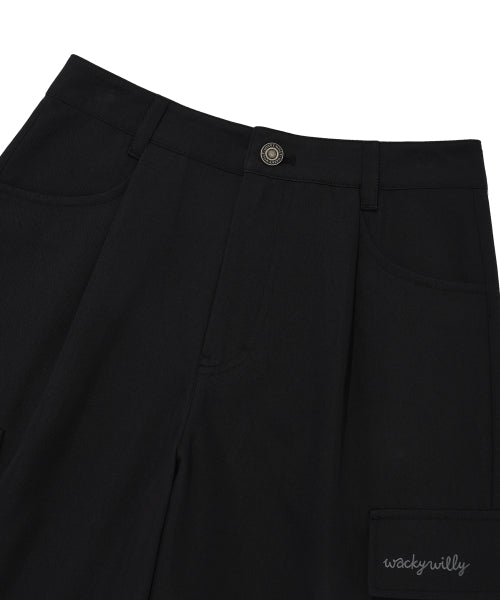 Women's cotton cargo shorts black