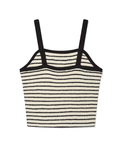 Women's striped knit bustier navy