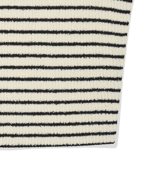 Women's striped knit bustier navy