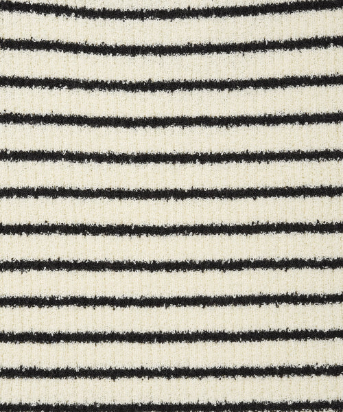 Women's striped knit bustier navy