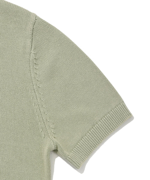 Vintage washed collar knit green
